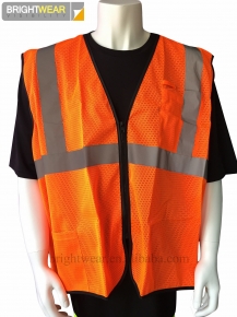 100 polyester mesh safety vest  ANSI 107
