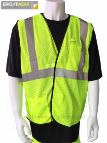 100 polyester mesh safety vest with velcro meet ANSI 107