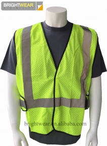 100 polyester mesh hi vis safety vest with reflective tape and velcro