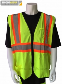 ANSI safety vest with orange trim