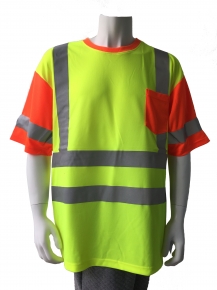 Contrast reflective safety T-shirt with 3M8725 reflective tape