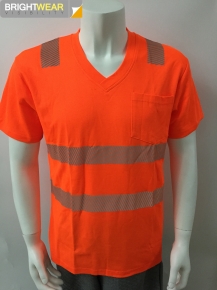 Reflective safety t shirt with segmented tape for Switzerland safety short sleeve t-shirt