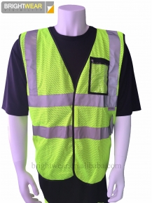 100 polyester mesh safety vest with 3M tape and PVC pocket