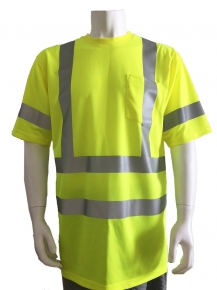 Reflective safety T-shirt with heat set reflective tape