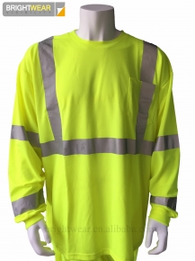 100 polyester safety T-shirt Meet ANSI/ISEA107-2010 Class 3