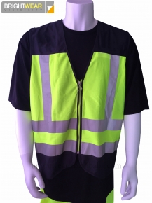 100 polyester solid public safety vest with reflective tape