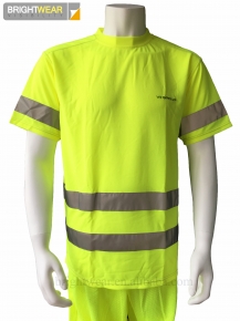 high visibility yellow 100 PES safety T-shirt meet EN471 Class2