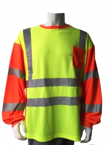 ANSI Class3 two-tone safety reflective Tee-shirt with long sleeve