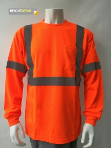 Long sleeve reflective safety  T-shirt meet ANSI 107-2010