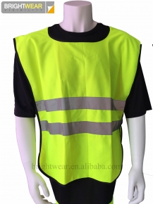 100 polyester lime solid safety vest with waist velcro for Europe