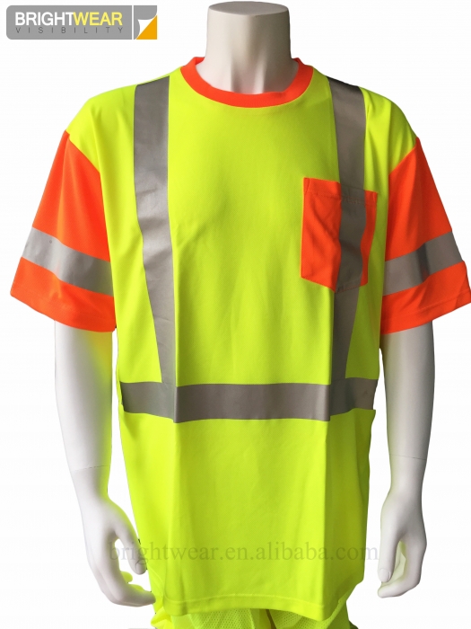 100 polyester safety T-shirt with 3M8725 reflective tape