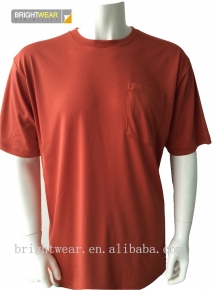 Orange Rust simple basic T-shirt 100 polyester birdeye mesh  fabric