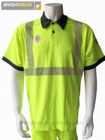 100 polyester hi vis safety polo shirt with 3M5510 tape for Spain market