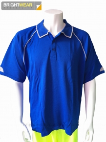 50 polyester 50 cotton mens short sleeve polo shirt ( blue/grey )