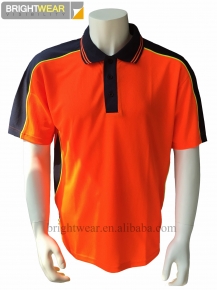100 polyester birdeye mesh contrast short sleeve safety polo shirt