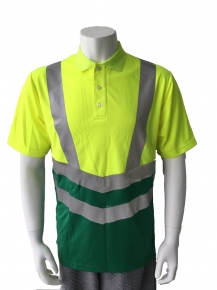 100 polyester pique polo shirt with heat-applied tape and print wording for Australia market