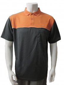 Contrast uniform polo shirt with chest pocket and embroidery at front and back