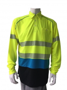 Contrast color reflective safety polo shirt meet AS/NZS 1906.4:2010