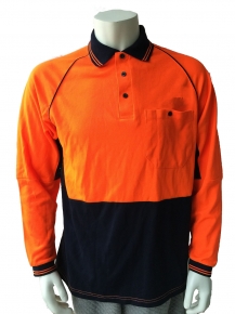65polyester 35 cotton pique long sleeve safety polo shirt for Australia