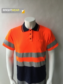 100 polyester birdeye mesh safety  polo shirt with 3M reflective tape meet AS/NZ 1906.4:2010