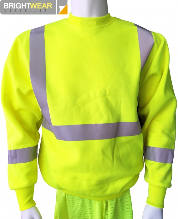 80 polyester 20 cotton fleece hi vis safety sweatshirt