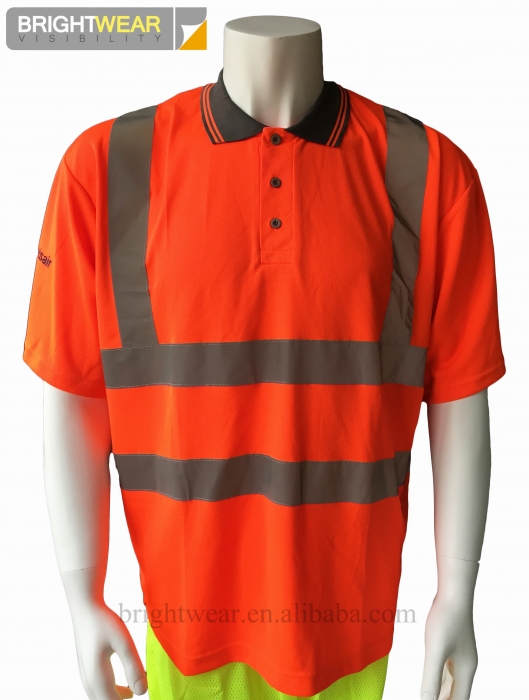 100 polyester hi vis safety polo shirt