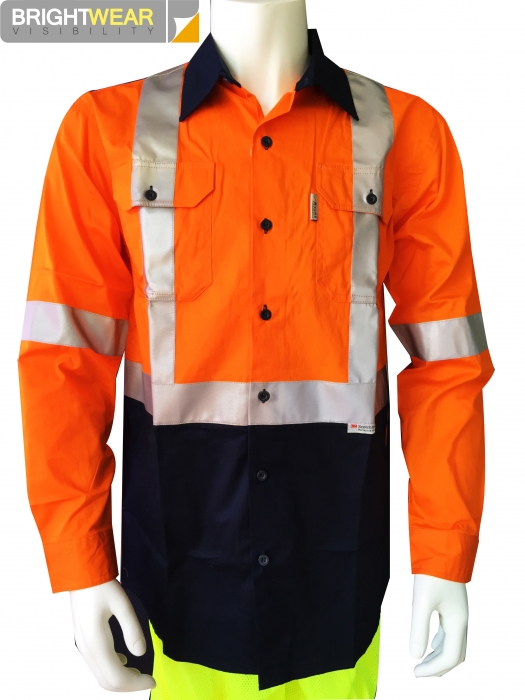 Long sleeve hi-vis shirt with 3M8906