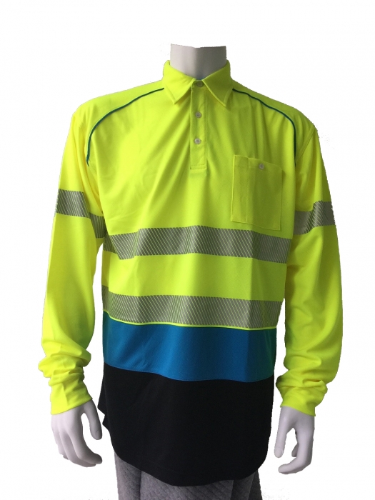 Contrast color reflective safety polo shirt meet AS/NZS 1906.4:2010