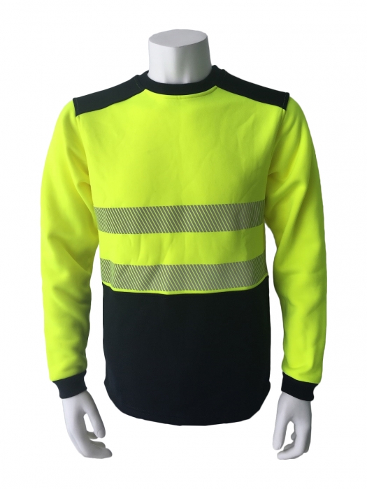 100  polyester  fleece hi vis safety sweatshirt